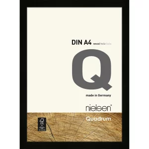 Holzrahmen Quadrum 21x29,7 cm (A4) | Schwarz | Normalglas (2 mm)