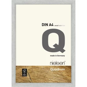 Holzrahmen Quadrum 21x29,7 cm (A4) | Silber | Normalglas (2 mm)