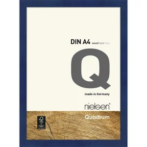 Holzrahmen Quadrum 21x29,7 cm (A4) | Blau | Normalglas (2 mm)