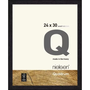 Holzrahmen Quadrum 24x30 cm | Rabenschwarz | Normalglas (2 mm)