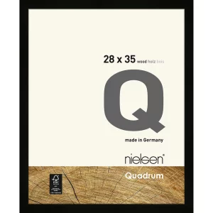 Holzrahmen Quadrum 28x35 cm | Schwarz | Normalglas (2 mm)