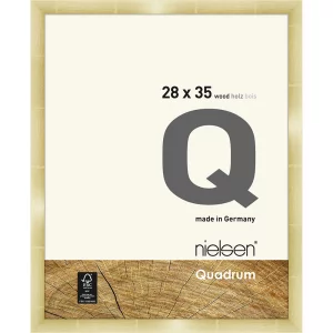Holzrahmen Quadrum 28x35 cm | Gold | Normalglas (2 mm)
