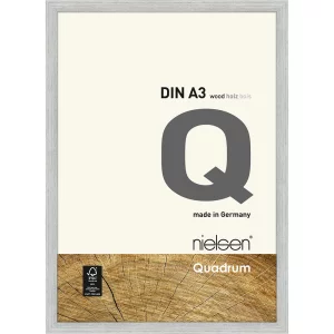 Holzrahmen Quadrum 29,7x42 cm (A3) | Silber | Normalglas (2 mm)