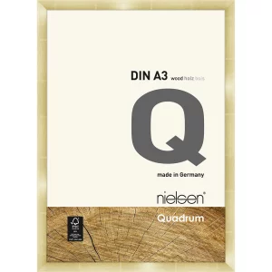 Holzrahmen Quadrum 29,7x42 cm (A3) | Gold | Normalglas (2 mm)