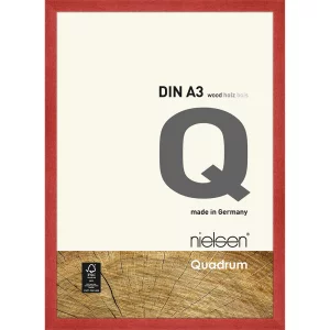 Holzrahmen Quadrum 29,7x42 cm (A3) | Rot | Normalglas (2 mm)