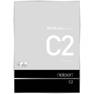 Alurahmen C2 50x70 cm | Weiß glanz | Normalglas (2 mm)