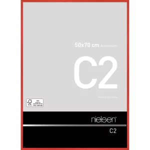 Alurahmen C2 50x70 cm | Tornado Rot | Normalglas (2 mm)