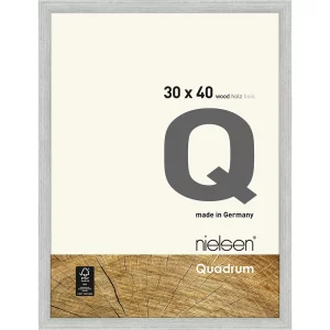 Holzrahmen Quadrum 30x40 cm | Silber | Normalglas (2 mm)