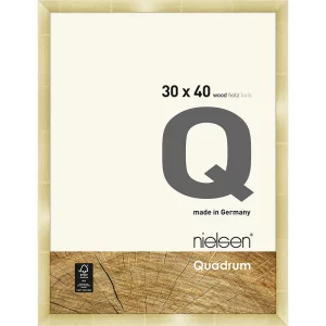 Holzrahmen Quadrum 30x40 cm | Gold | Normalglas (2 mm)