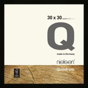 Holzrahmen Quadrum 30x30 cm | Schwarz | Normalglas (2 mm)