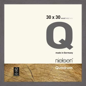 Holzrahmen Quadrum 30x30 cm | Grau | Normalglas (2 mm)