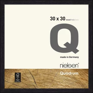 Holzrahmen Quadrum 30x30 cm | Rabenschwarz | Normalglas (2 mm)