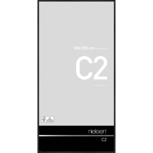 Alurahmen C2 50x100 cm | Struktur Schwarz matt | Normalglas (2 mm)