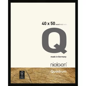 Holzrahmen Quadrum 40x50 cm | Schwarz | Normalglas (2 mm)