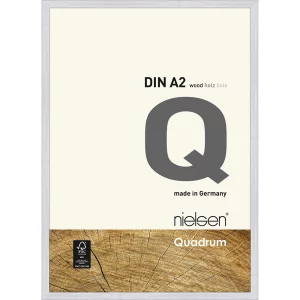 Holzrahmen Quadrum 42x59,4 cm (A2) | Schneeweiß | Normalglas (2 mm)