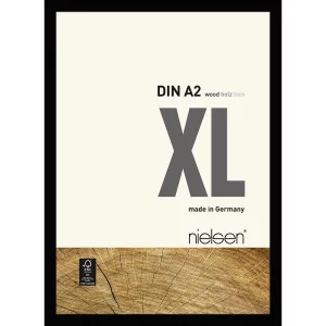 Holzrahmen Quadrum XL 42x59,4 cm (A2) | Schwarz | Normalglas (2 mm)