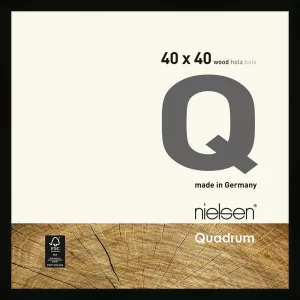 Holzrahmen Quadrum 40x40 cm | Schwarz | Normalglas (2 mm)