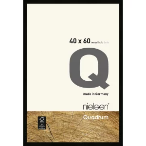 Holzrahmen Quadrum 40x60 cm | Schwarz | Normalglas (2 mm)
