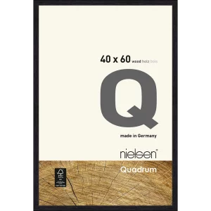 Holzrahmen Quadrum 40x60 cm | Rabenschwarz | Normalglas (2 mm)