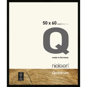 Holzrahmen Quadrum 50x60 cm | Schwarz | Normalglas (2 mm)