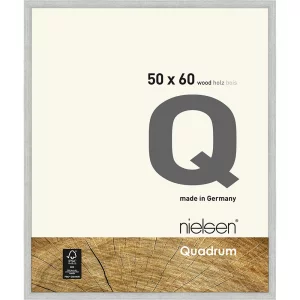 Holzrahmen Quadrum 50x60 cm | Silber | Normalglas (2 mm)