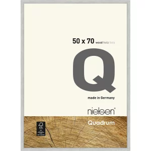 Holzrahmen Quadrum 50x70 cm | Silber | Normalglas (2 mm)