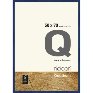 Holzrahmen Quadrum 50x70 cm | Blau | Normalglas (2 mm)