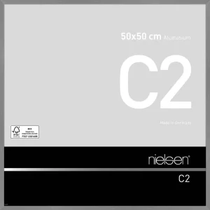 Alurahmen C2 50x50 cm | Struktur Grau matt | Normalglas (2 mm)