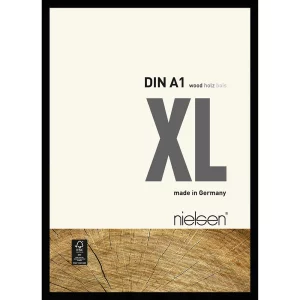 Holzrahmen Quadrum XL 59,4x84,1 cm (A1) | Schwarz | Normalglas (2 mm)