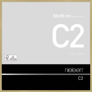 Alurahmen C2 50x50 cm | Struktur Gold matt | Normalglas (2 mm)