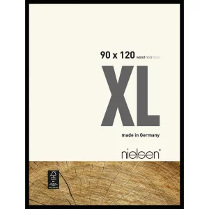 Holzrahmen Quadrum XL 90x120 cm | Schwarz | Normalglas (2 mm)