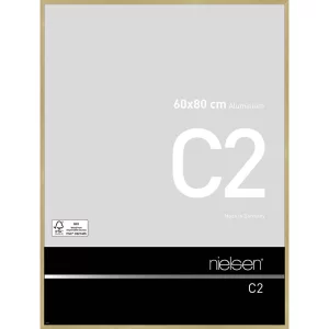 Alurahmen C2 60x80 cm | Struktur Gold matt | Normalglas (2 mm)