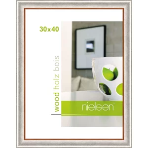 Holzrahmen Derby 30x40 cm | Silber | Normalglas (2 mm)