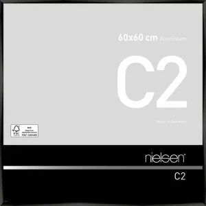 Alurahmen C2 60x60 cm | Eloxal Schwarz glanz | Normalglas (2 mm)