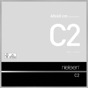 Alurahmen C2 60x60 cm | Struktur Silber matt | Normalglas (2 mm)