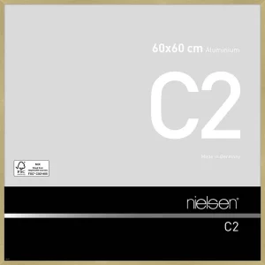 Alurahmen C2 60x60 cm | Struktur Gold matt | Normalglas (2 mm)