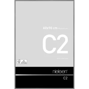 Alurahmen C2 60x90 cm | Struktur Grau matt | Normalglas (2 mm)