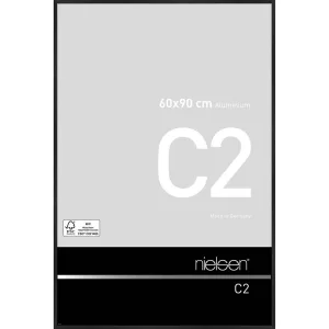 Alurahmen C2 60x90 cm | Struktur Schwarz matt | Normalglas (2 mm)