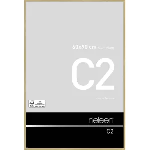 Alurahmen C2 60x90 cm | Struktur Gold matt | Normalglas (2 mm)