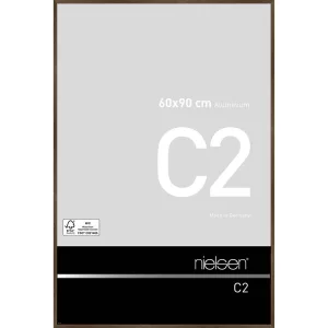 Alurahmen C2 60x90 cm | Struktur Walnuss matt | Normalglas (2 mm)