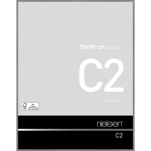 Alurahmen C2 70x90 cm | Struktur Grau matt | Normalglas (2 mm)