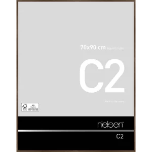 Alurahmen C2 70x90 cm | Struktur Walnuss matt | Normalglas (2 mm)