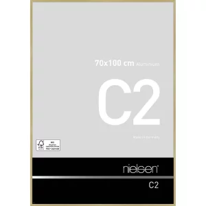 Alurahmen C2 70x100 cm | Struktur Gold matt | Normalglas (2 mm)