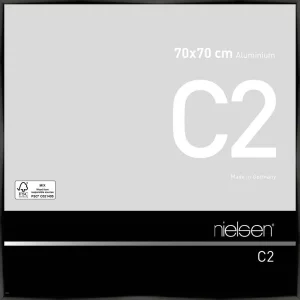 Alurahmen C2 70x70 cm | Eloxal Schwarz glanz | Normalglas (2 mm)