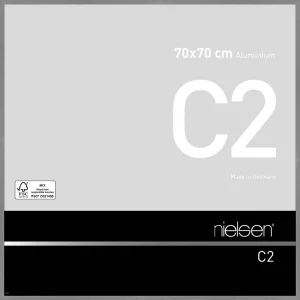 Alurahmen C2 70x70 cm | Struktur Grau matt | Normalglas (2 mm)