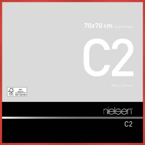 Alurahmen C2 70x70 cm | Tornado Rot | Normalglas (2 mm)