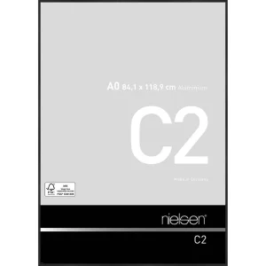 Alurahmen C2 84,1x118,9 cm (A0) | Struktur Schwarz matt | Normalglas (2 mm)