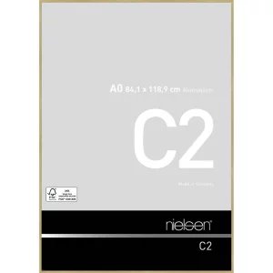 Alurahmen C2 84,1x118,9 cm (A0) | Struktur Gold matt | Normalglas (2 mm)