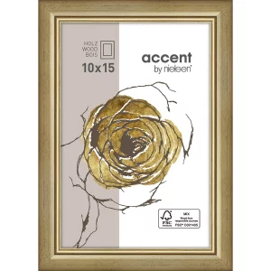 Holzrahmen Ascot 10x15 cm | Gold | Normalglas (2 mm)
