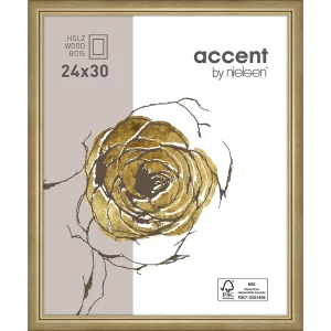 Holzrahmen Ascot 24x30 cm | Gold | Normalglas (2 mm)